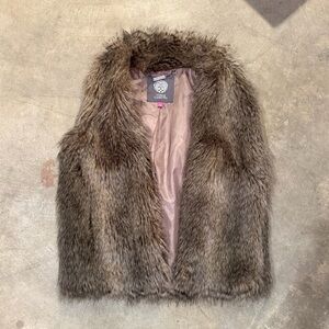 Vince Camuto Women’s Faux Fur Vest - Brown/Tan